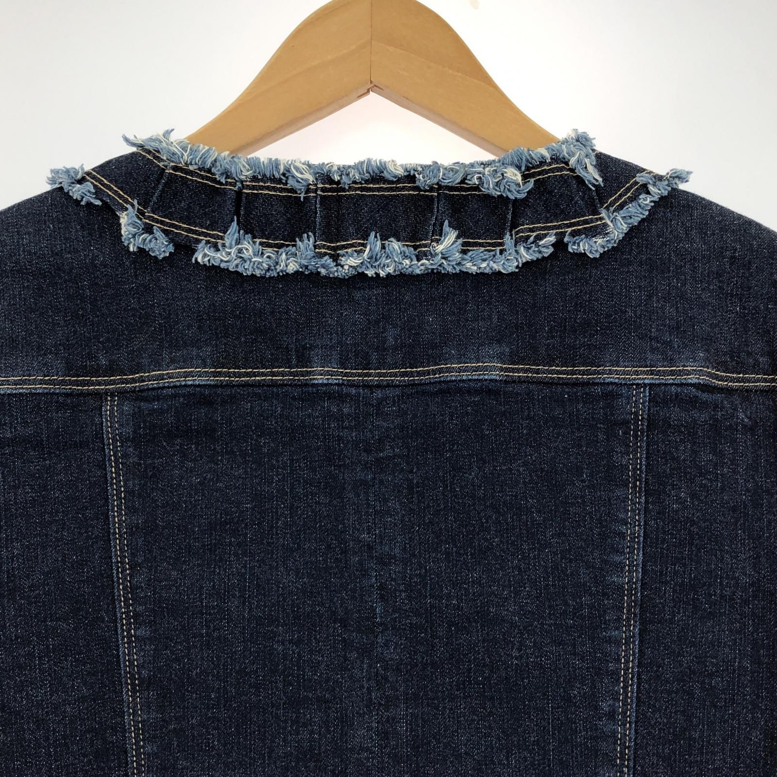 M'S GRACY エムズグレイシー デニム 刺繡ノーカラージャケット size40