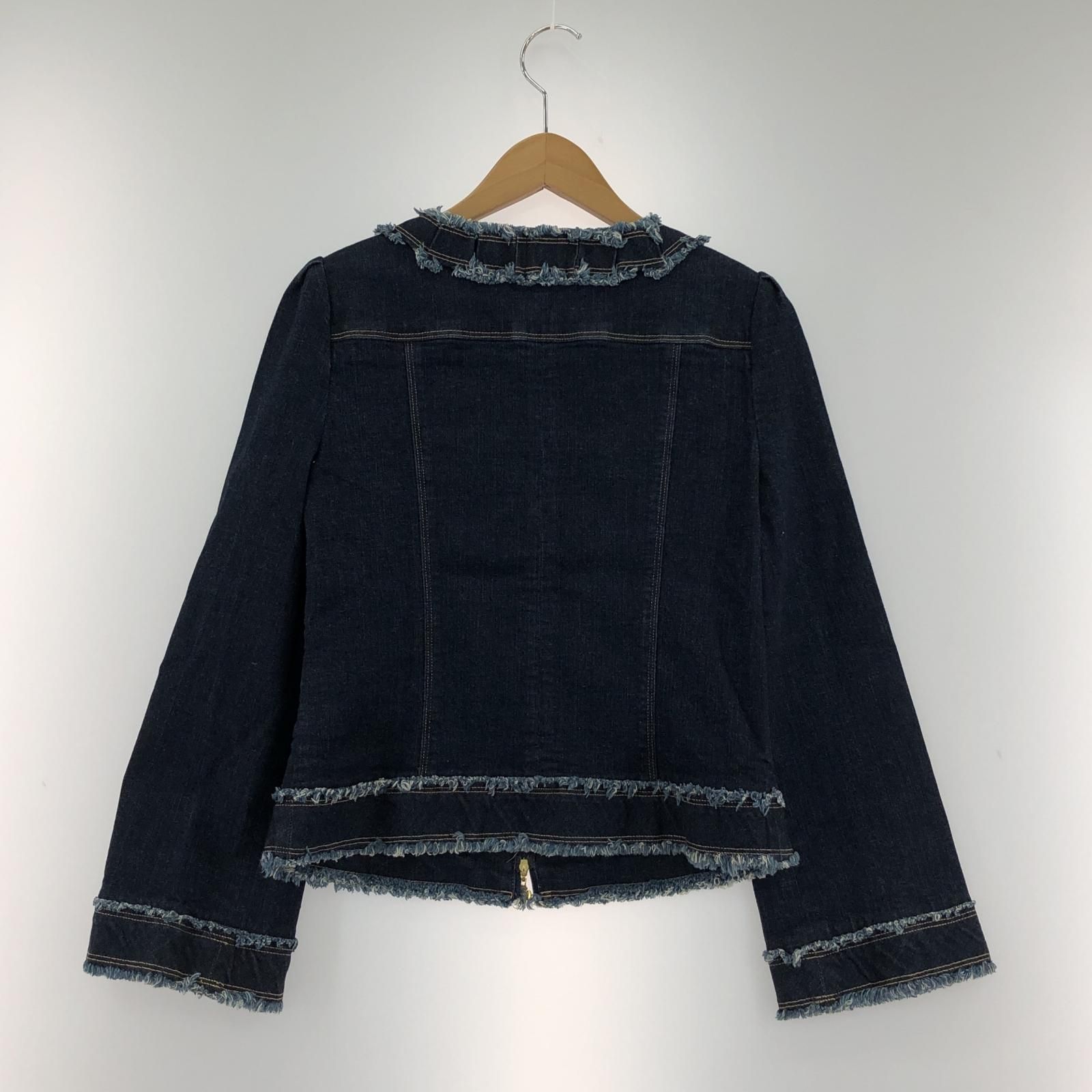 M'S GRACY エムズグレイシー デニム 刺繡ノーカラージャケット size40