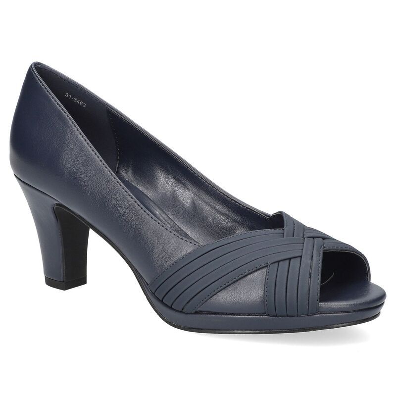 イージーストリート レディース シューズ パンプス プラットフォーム Easy Street Womens Lavish Platform Peep Toe Pumps Navy ネイビー