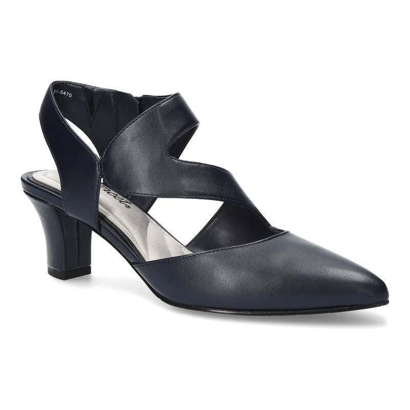 イージーストリート レディース シューズ パンプス アシンメトリー ヒール Easy Street Venue Womens Asymmetrical Higheels Navy ネイビー