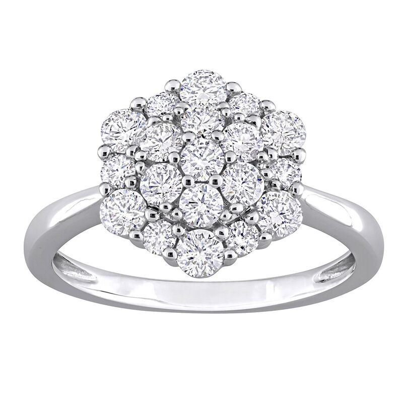 ステラ グレース レディース アクセサリー リング Stella Grace 10k White Gold 1 CaratW Diamond Cluster Engagement Ring 10k W