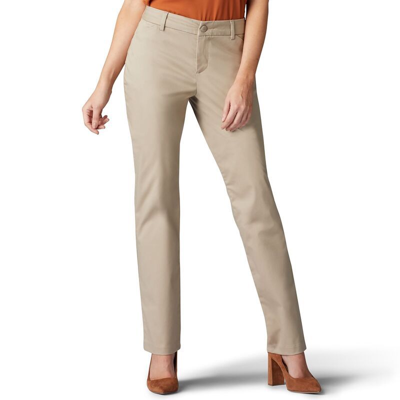 リー レディース ボトムス カジュアルパンツ リラックスフィット Womens LeeR WrinkleFree Relaxed Fit StraightLeg Pants Flax