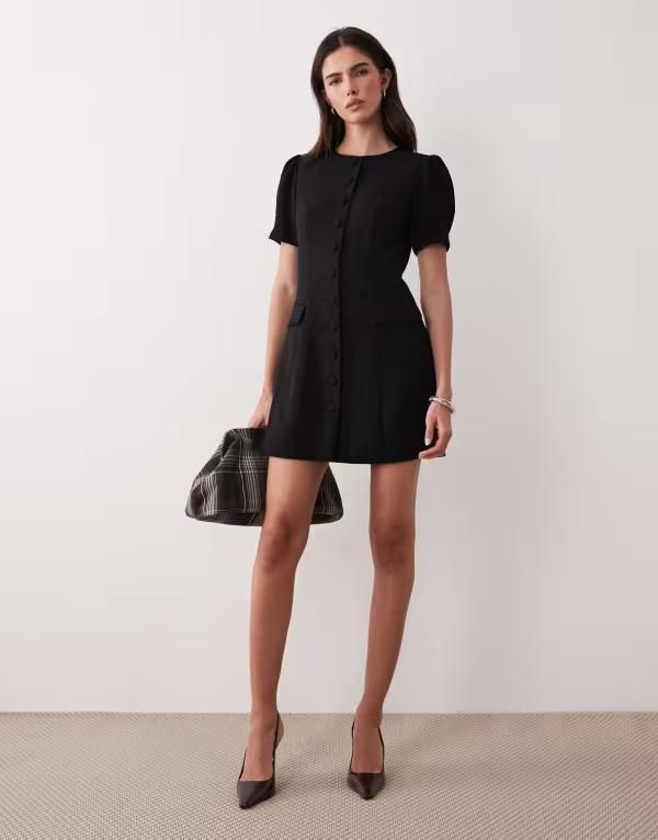 ノーバディーズ チャイルド レディース トップス ワンピース ミニ Nobodys Child tailored mini dress Black ブラック