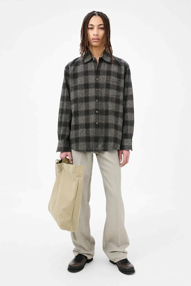 正規 美品 25AW OUR LEGACY アワーレガシー M4252AO ABOVE SHIRT アボーヴ シャツ 長袖 OAKLAND-LOW-TWIST-CHECK 黒茶 サイズ48 4155Q