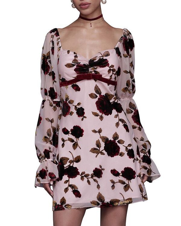 アヴェックレフィーユ レディース トップス ワンピース フラワー柄 ミニ フラワー Avec Les Filles Victorian Sleeve Floral Mini Dress Rose Bu 10,786円