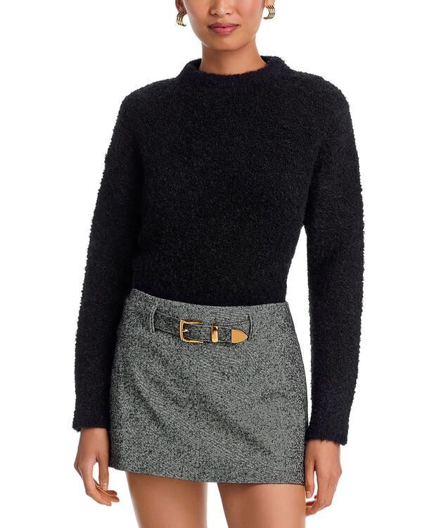 アクア レディース アウター ニット・セーター AQUA Boucl Sweater Exclusive Black ブラック