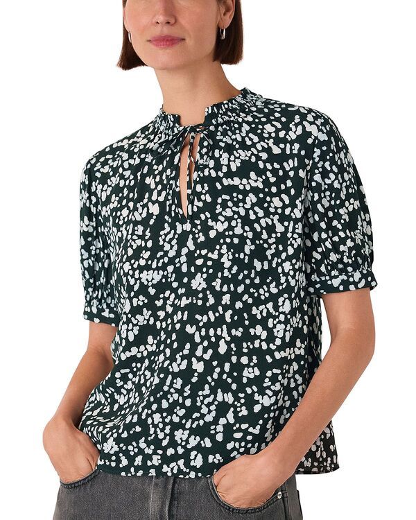 ホイッスルズ レディース トップス シャツ ブラウス Whistles Animal Tie Neck Blouse Teal Multi ティール