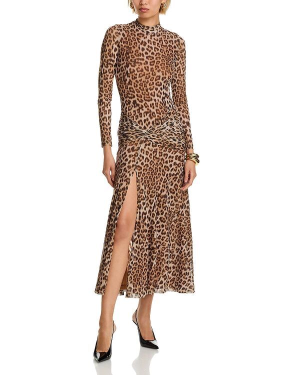 バードット レディース トップス ワンピース メッシュ ミディ Bardot Lea Mesh Midi Dress Black Leopard ブラック 16,775円