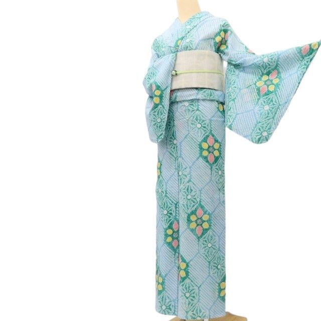 百華❀Y5178◇美品未着用 仕付け糸付き 有松鳴海絞り 亀甲柄 綿 居敷