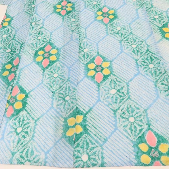 百華❀Y5178◇美品未着用 仕付け糸付き 有松鳴海絞り 亀甲柄 綿 居敷