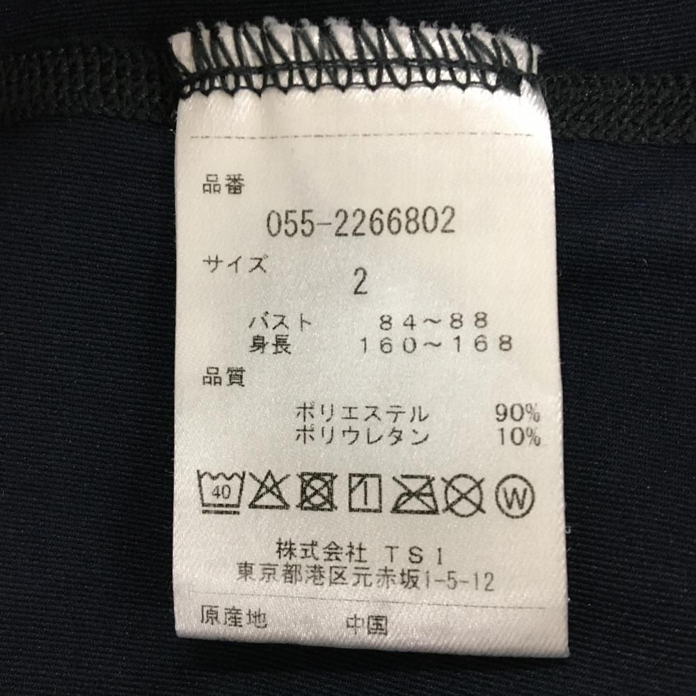 超美品】パーリーゲイツ ハイネックインナーシャツ ネイビー×白 袖ロゴ