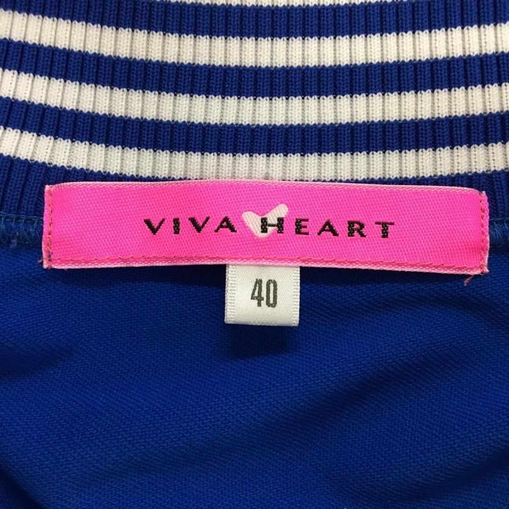 ★新品★サイズ40 VIVA HEART 防寒ベスト　ビバハート 超美品】ビバハート アウターベスト ブルー×白 ワッペン レディース 40