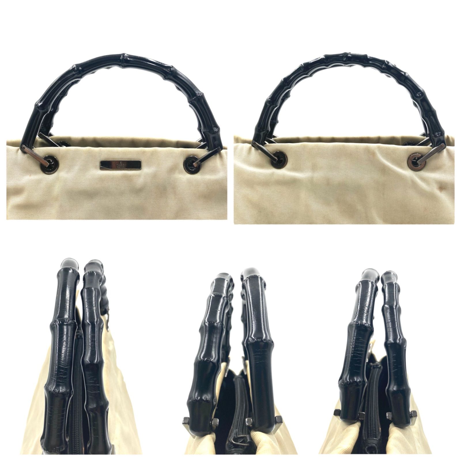Gucci ロゴ柄 ハンドバッグ ベージュ GUCCI グッチ バンプー トートバッグ ハンドバッグ キャンバス ロゴ