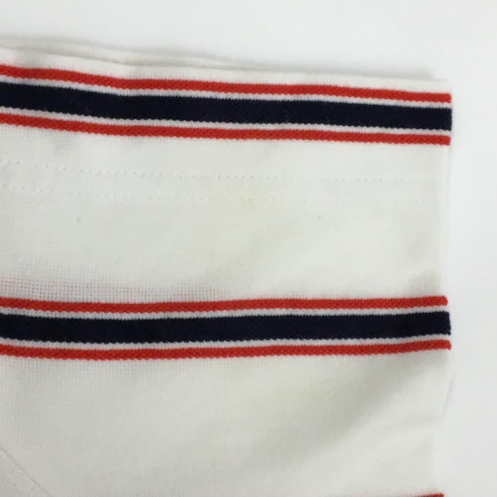 パーリーゲイツ 半袖ポロシャツ 白×レッド×ネイビー ボーダー