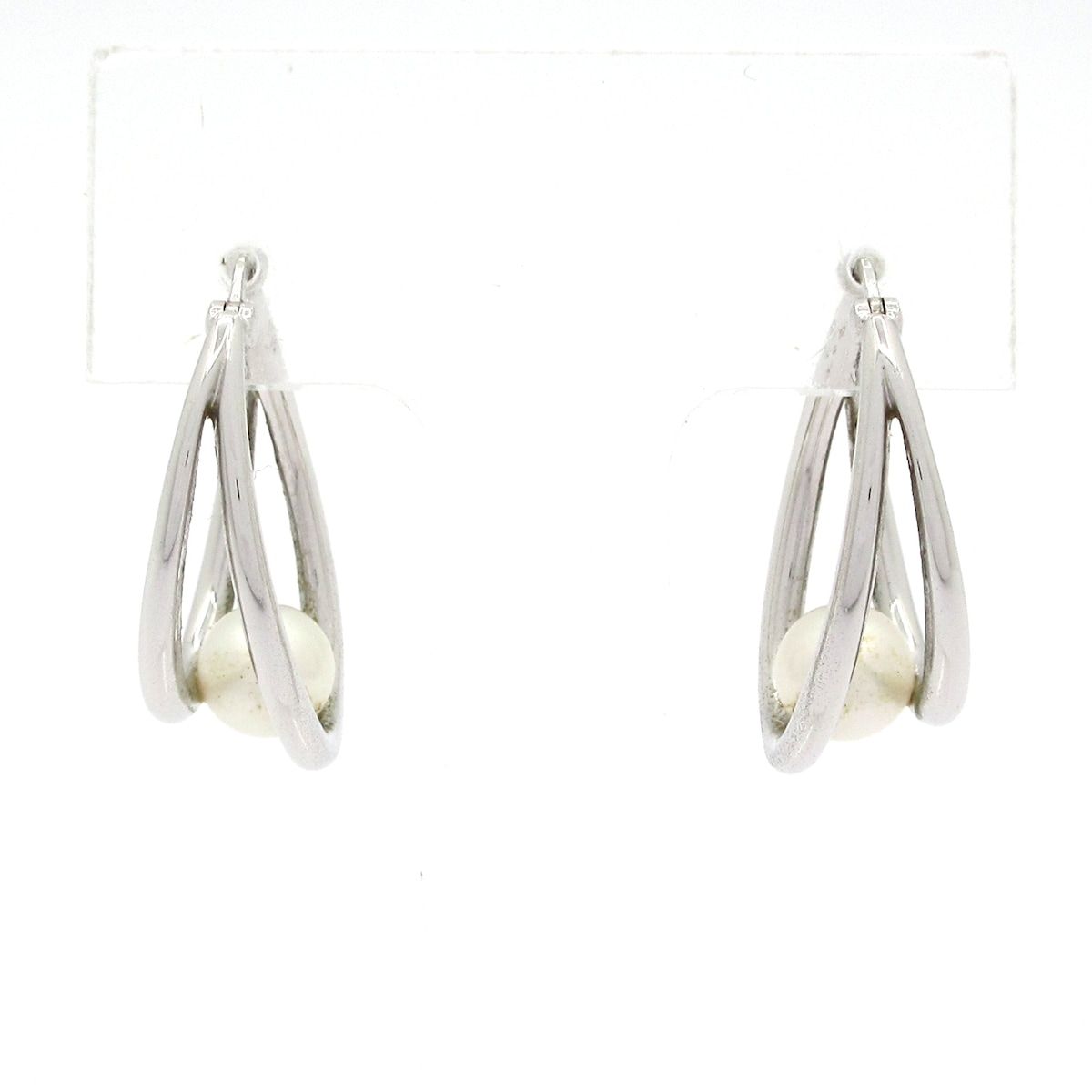 mikimoto(ミキモト) ピアス美品 - シルバー×K18WG×白 1Pパール/約6.0mm