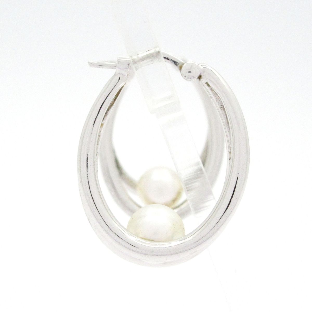 mikimoto(ミキモト) ピアス美品 - シルバー×K18WG×白 1Pパール/約6.0mm