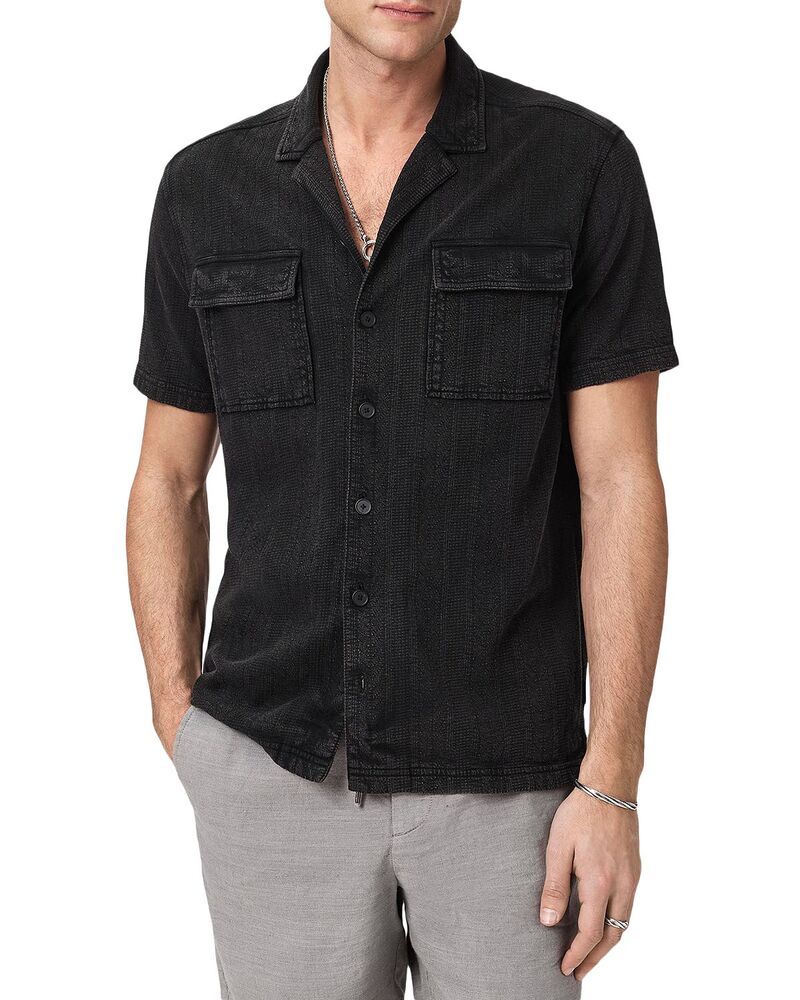 ジョンバルベイトス メンズ トップス シャツ John Varvatos Amadora Short Sleeve Camp Collar Shirt Black ブラック