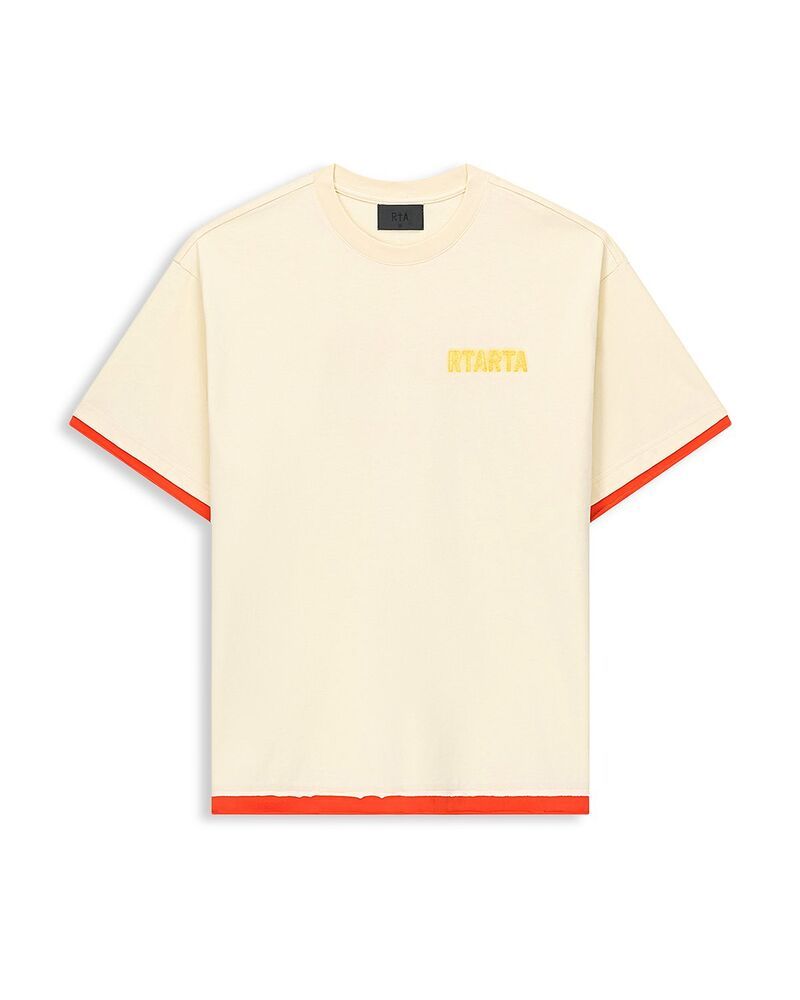 アールティーエー メンズ トップス シャツ ロゴ RtA Double Layer Logo TShirt Raw Sand Rta サンド