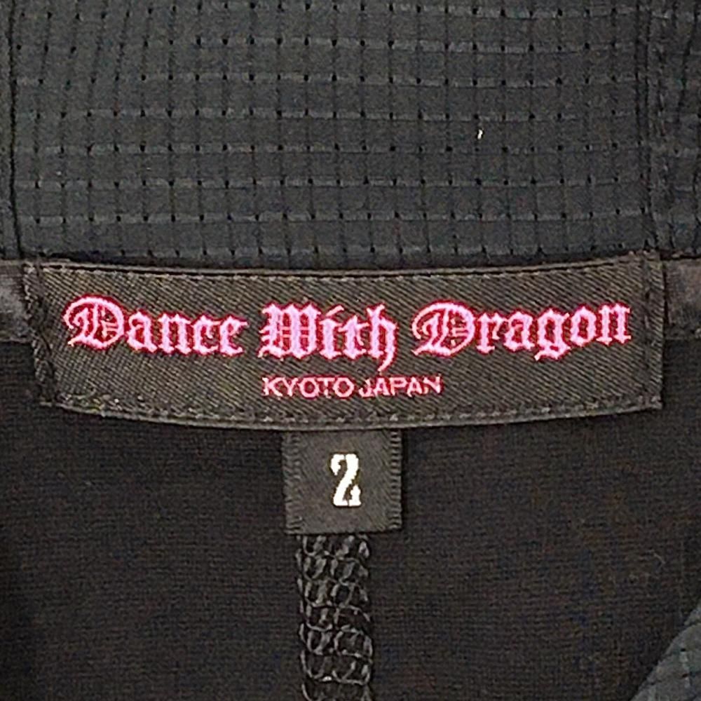 美品】ダンスウィズドラゴン フード付きジップベスト 黒 スカル 後地