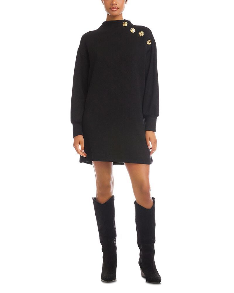 フィフティーントゥエンティ レディース トップス ワンピース モックネック Fifteen Twenty Brenna Mock Neck Dress Black ブラック