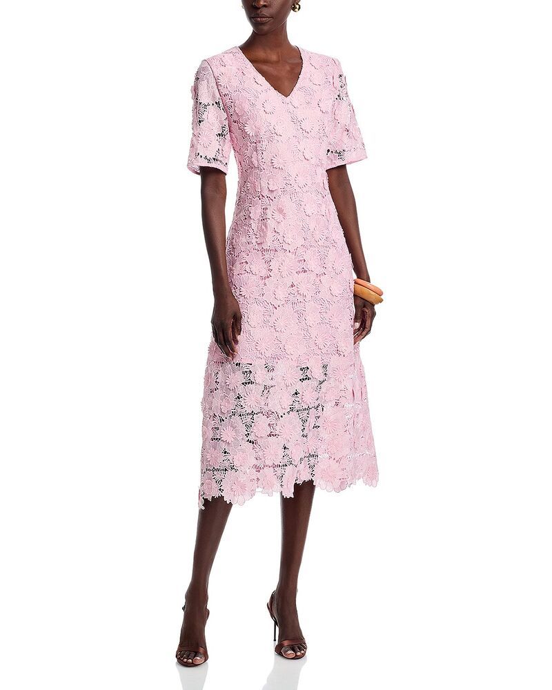 ミソック レディース トップス ワンピース フラワー柄 フラワー Misook Woven Floral Appliqu Dress Cherry Blossom