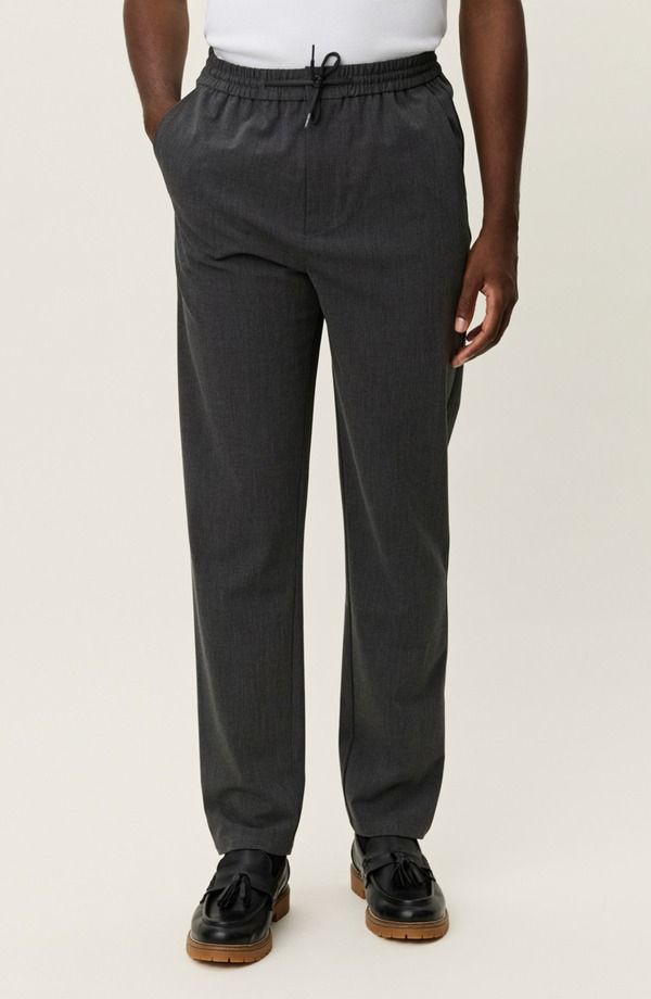 レ ドゥ メンズ ボトムス カジュアルパンツ Les Deux Como Taperedrawstring Pants Dark Grey Melange グレー