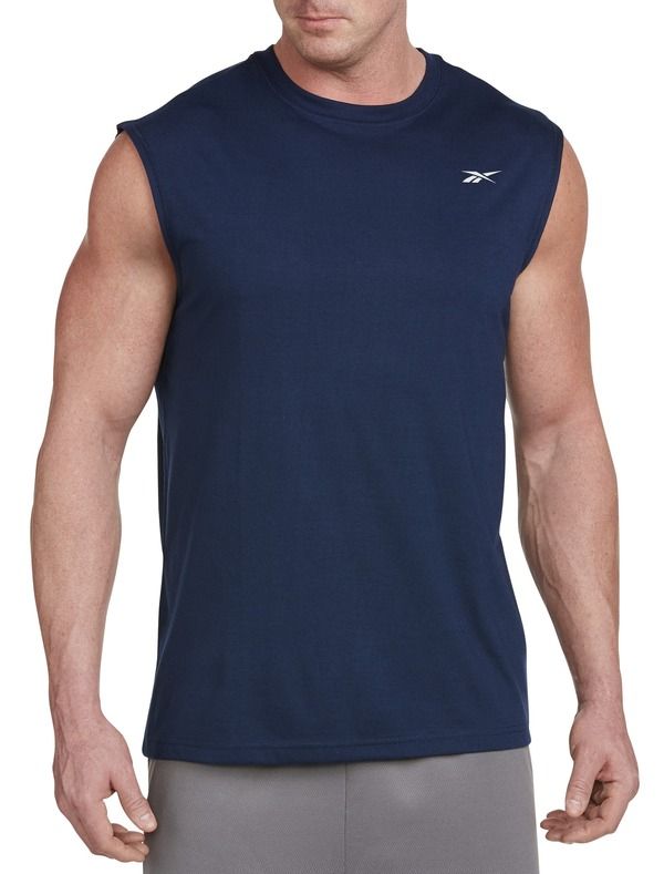 リーボック メンズ トップス Tシャツ ジャージー Reebok Performance Jersey Tech Muscle Tee Navy ネイビー