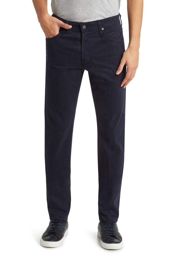 エージー メンズ ボトムス カジュアルパンツ Tシャツ AG Everett Stretch Sateen Slim Straight Pants Deep Navy ネイビー