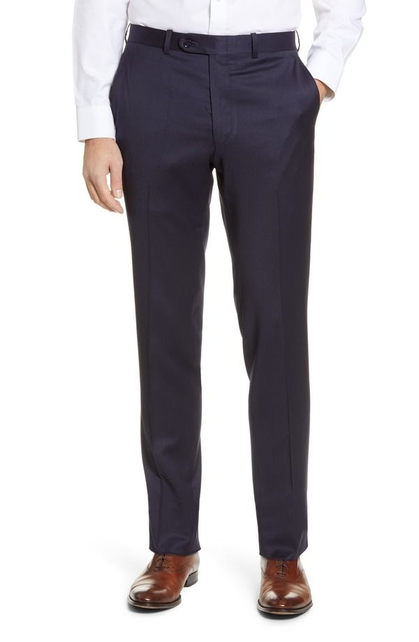 ピーター・ミラー メンズ ボトムス カジュアルパンツ ウール Peter Millar Harker Flat Front Stretch Wool Twill Dress Pants Navy ネイ