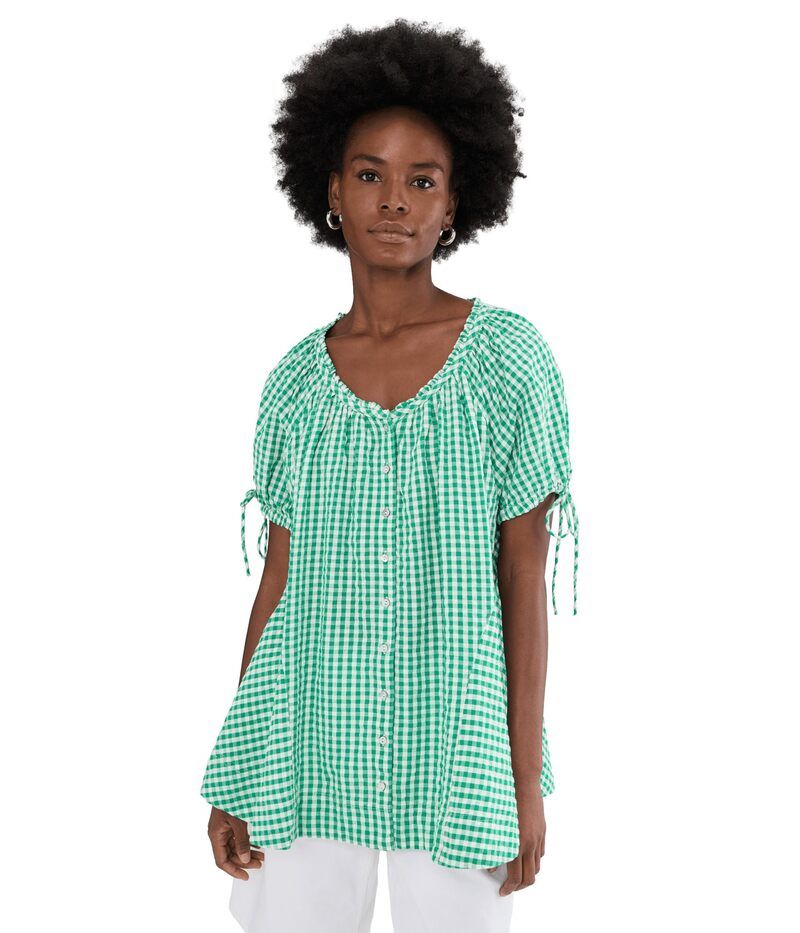 フリーピープル レディース トップス ワンピース ギンガムチェック ギンガム Free People Farley Gingham Tunic Green Combo グリーン