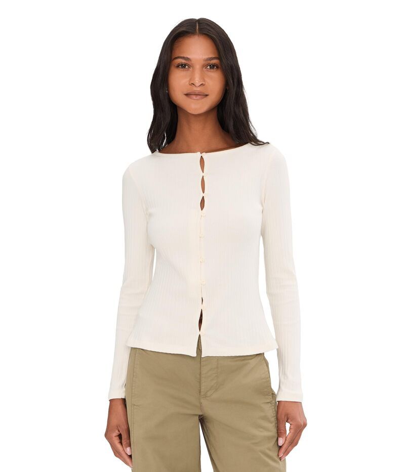 サンクチュアリー レディース トップス シャツ リブ Sanctuary Button Front Ribbed Top Collagen