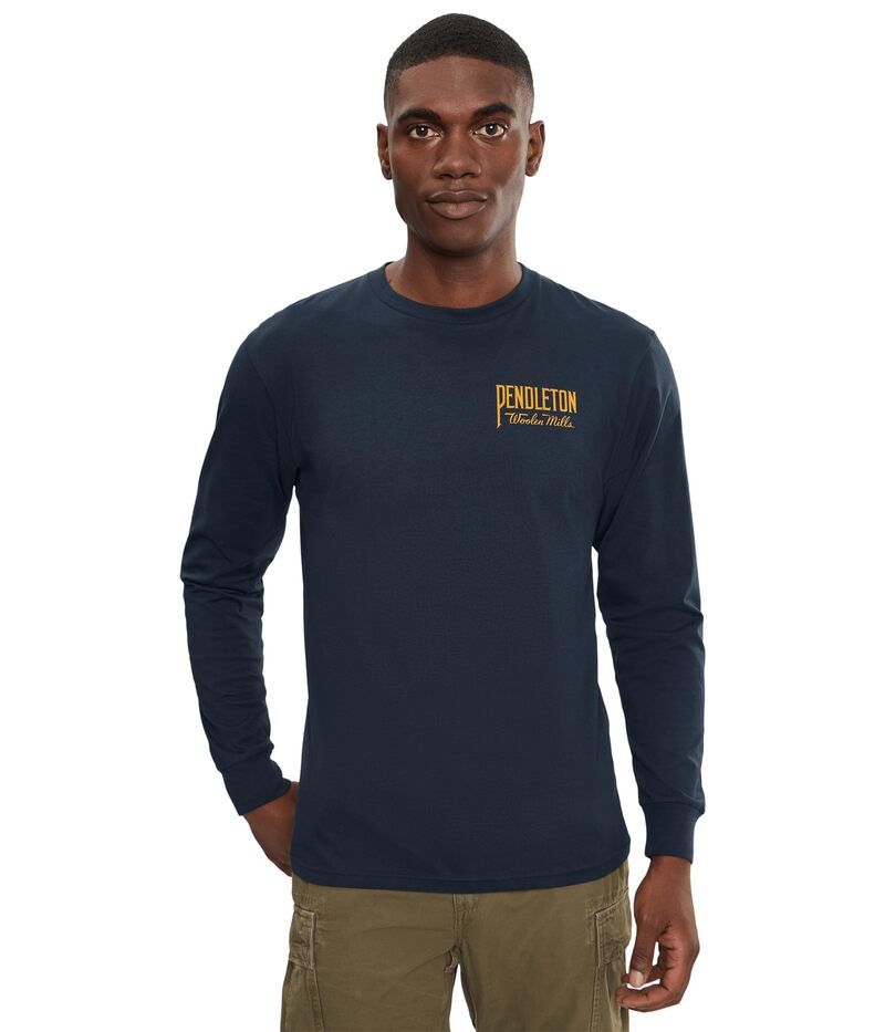 ペンドルトン メンズ トップス シャツ グラフィック Pendleton Original Western Graphic Long Sleeve Navy BlazerGol ネイビー