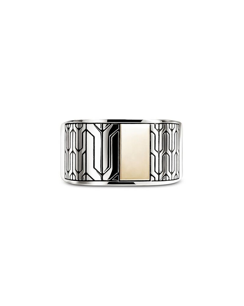 ジョン・ハーディー レディース アクセサリー リング JOHN HARDY Sterling Silver 14K Yellow Gold Icon 50 Signet Ring Silver シルバ