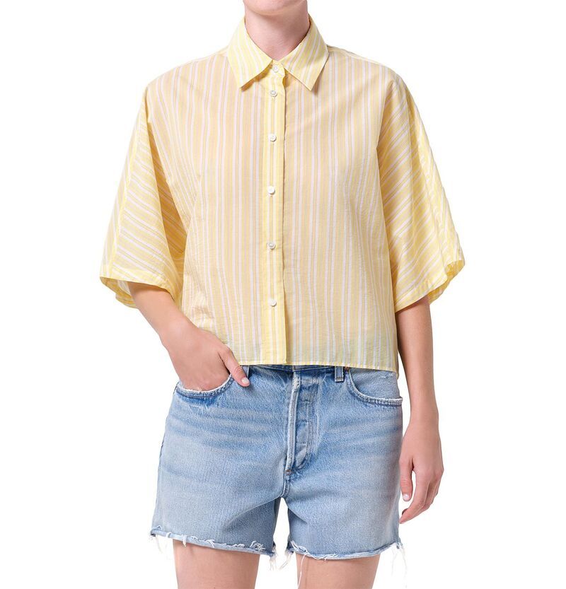 アゴルド レディース トップス シャツ AGOLDE Merrin Shirt Wirrel StripeCream クリーム