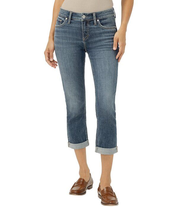 シルバー ジーンズ レディース ボトムス デニムパンツ キャップ Silver Jeans Co Elyse Mid Rise Luxe Stretch Capri Jeans Beverly