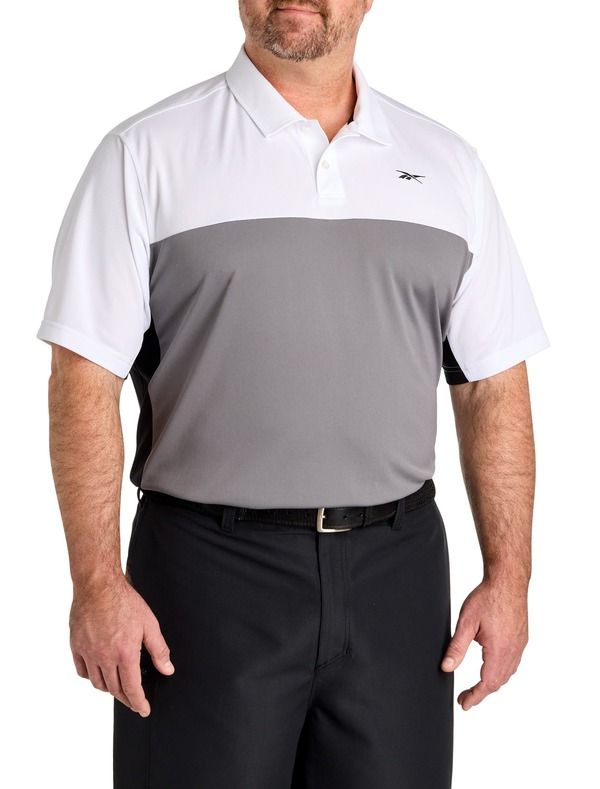 リーボック メンズ トップス ポロシャツ トール カラーブロック Reebok Big Tall Colorblocked Polo Shirt V2 Grey グレー