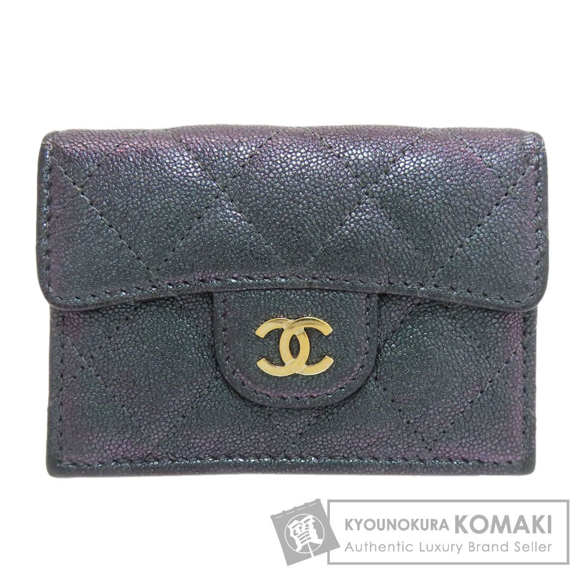 CHANEL シャネル マトラッセ ココマーク ゴールド金具 三つ折り財布