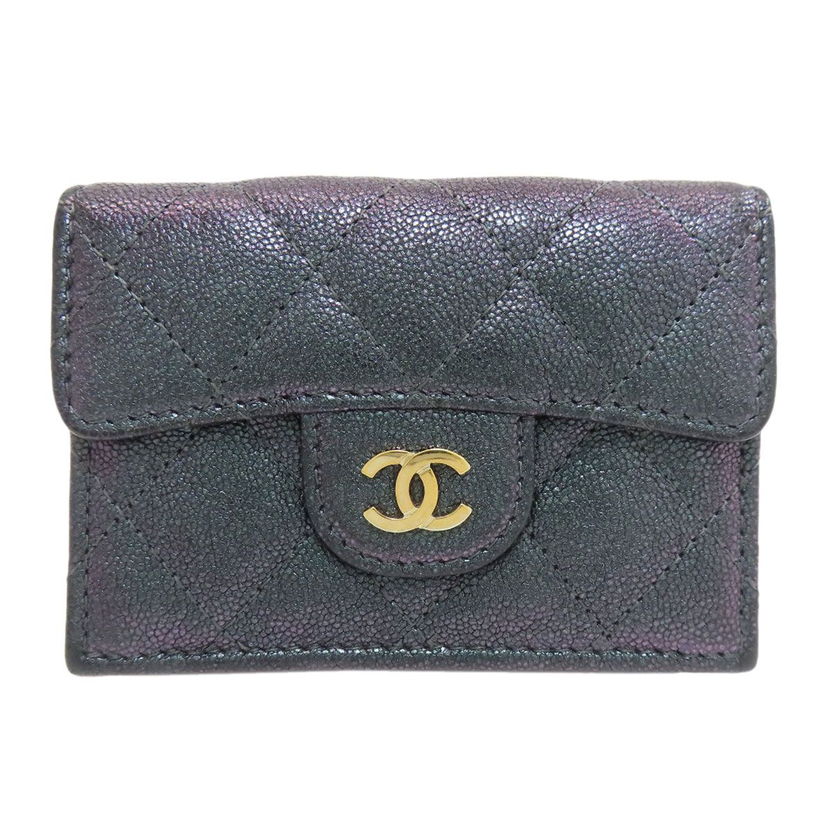 CHANEL シャネル マトラッセ ココマーク ゴールド金具 三つ折り財布