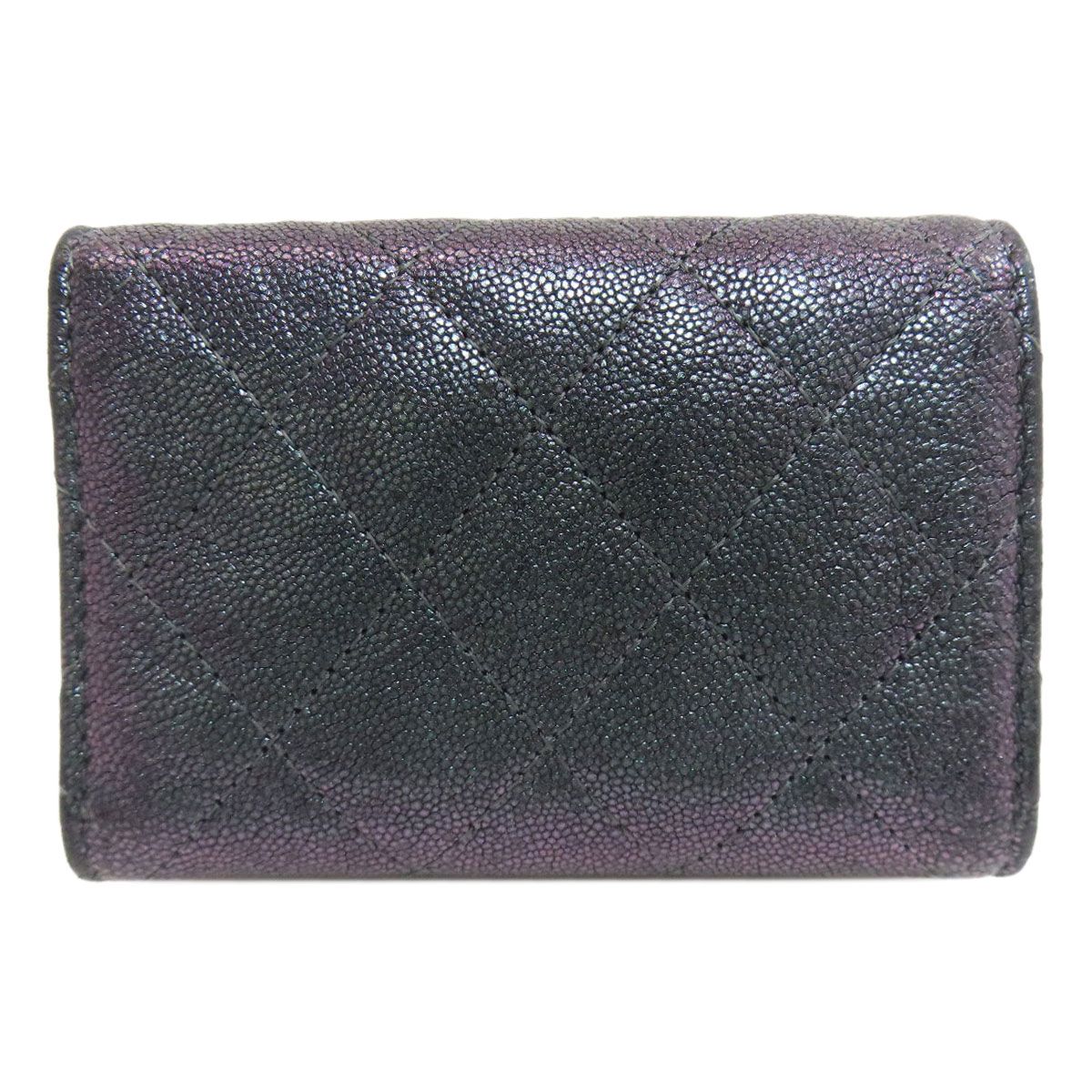 CHANEL シャネル マトラッセ ココマーク ゴールド金具 三つ折り財布