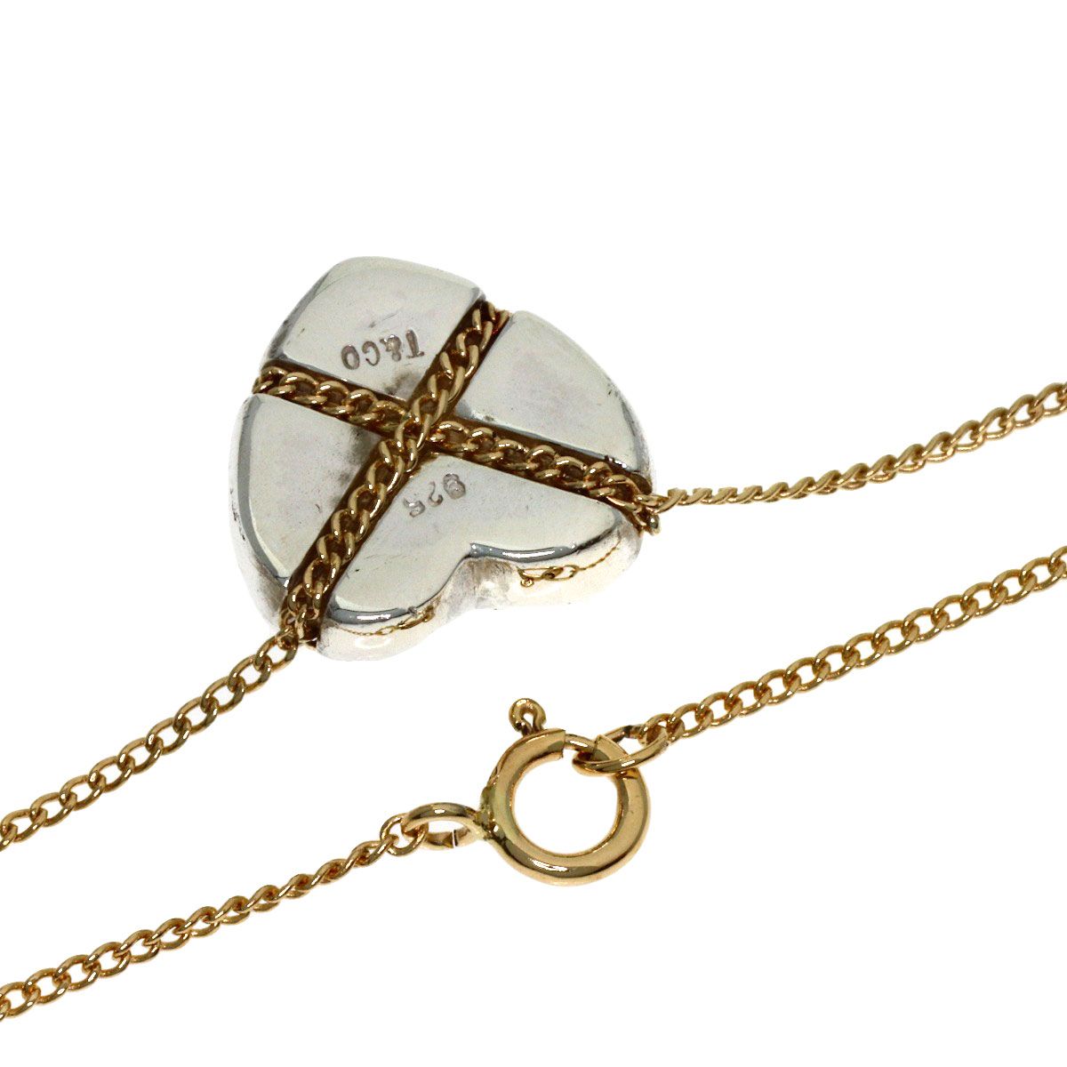 TIFFANY&Co. ティファニー チェーン クロスハート ネックレス SV K14YG