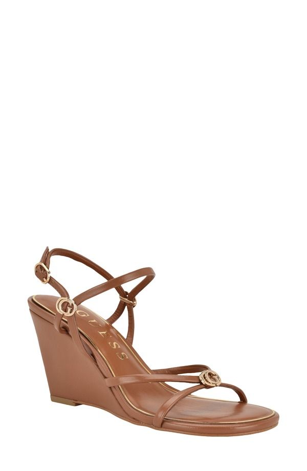 ゲス レディース シューズ ヒール サンダル GUESS Devve Slingback Wedge Sandal Medium Brown ブラウン