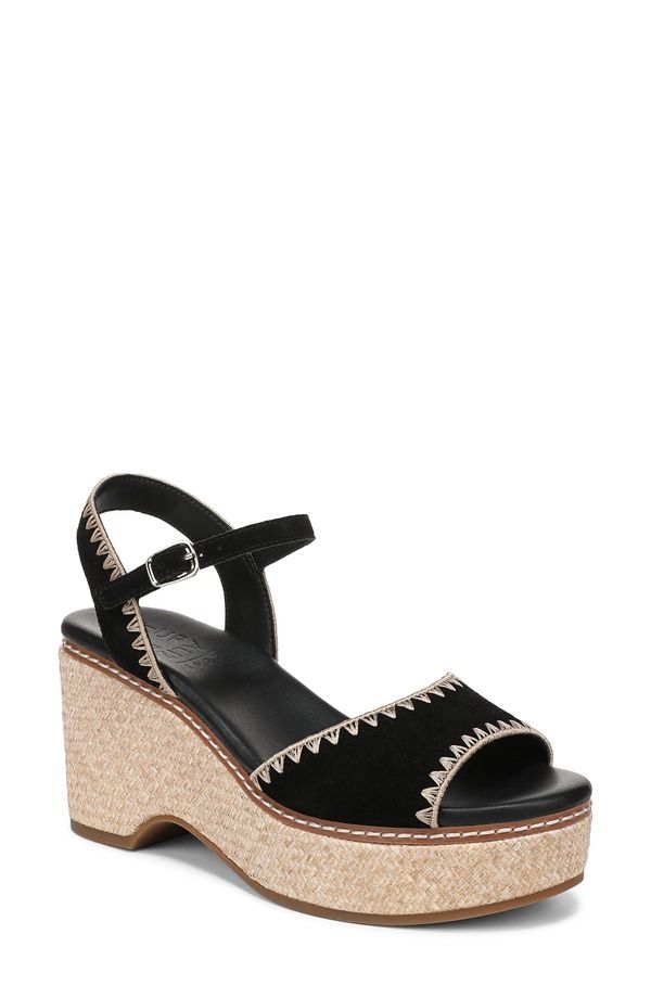 ナチュライザー レディース シューズ ヒール プラットフォーム サンダル アンクル Naturalizer Della Platform Ankle Strap Sandal Black ブラック