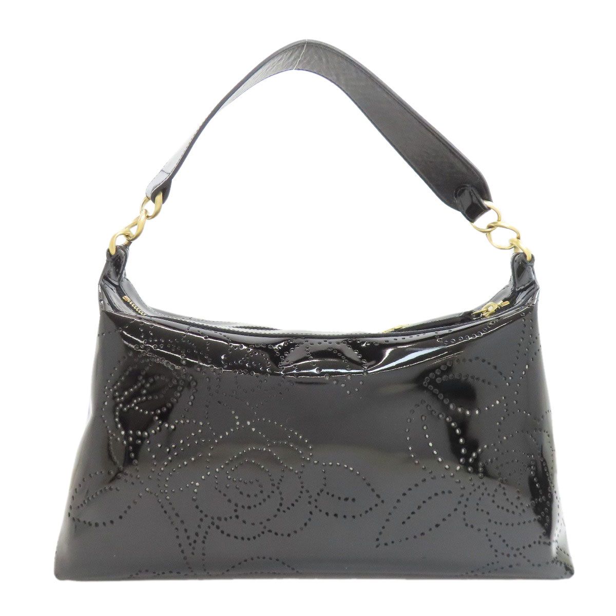 CHANEL シャネル カメリア パンチング ゴールド金具 ショルダーバッグ