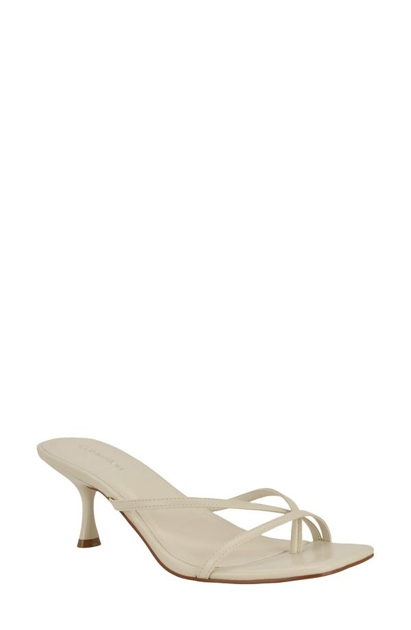 カルバンクライン レディース シューズ ヒール サンダル Calvin Klein Axella Toe Loop Sandal Ivory アイボリー
