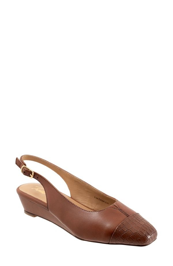 トロッターズ レディース シューズ パンプス キャップ Trotters Dea Slingback Cap Toe Wedge Pump Cognacroco