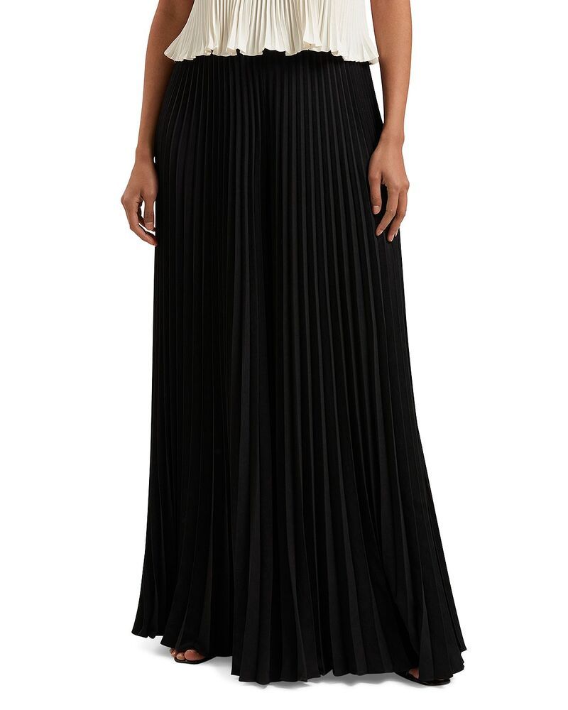 テッドベーカー レディース ボトムス カジュアルパンツ ワイドレッグ クレープリーツ Ted Baker Pleated Crepe Wide Leg Pants Black ブラック