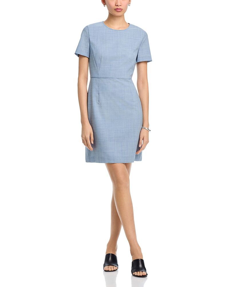 ボス レディース トップス ワンピース BOSS Dunera Short Sleeve Sheath Dress Exclusive Pale Lagoon