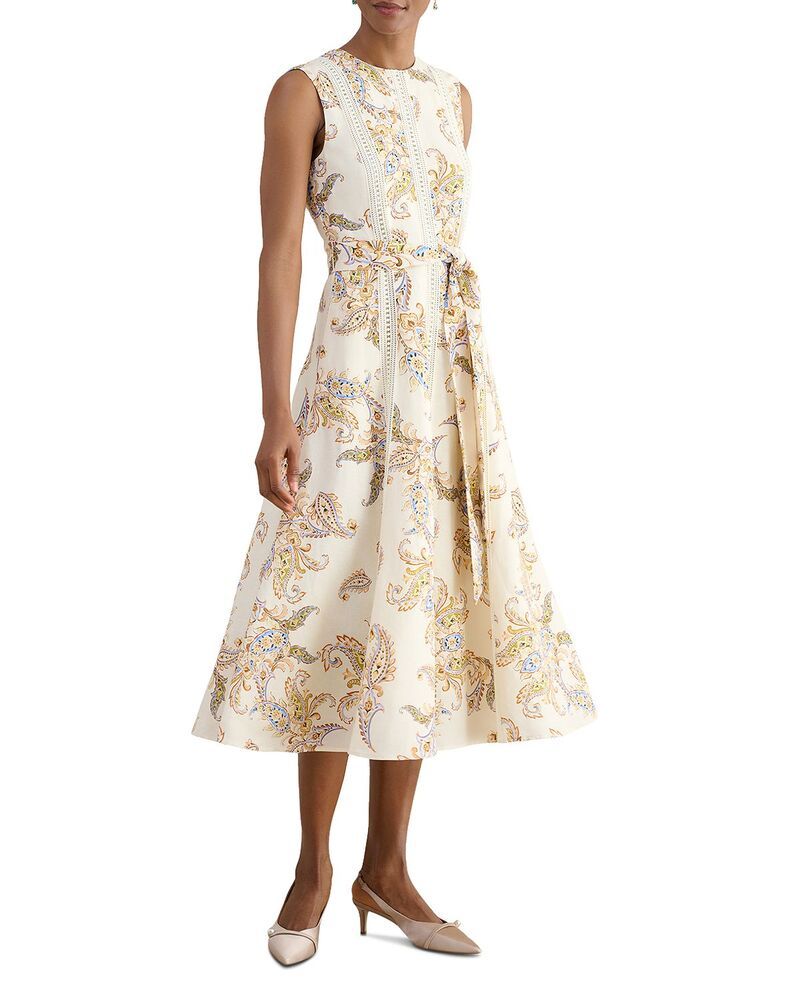 ホッブスロンドン レディース トップス ワンピース HOBBS LONDON Uma Paisley Tie Waist Dress Creamulti クリーム