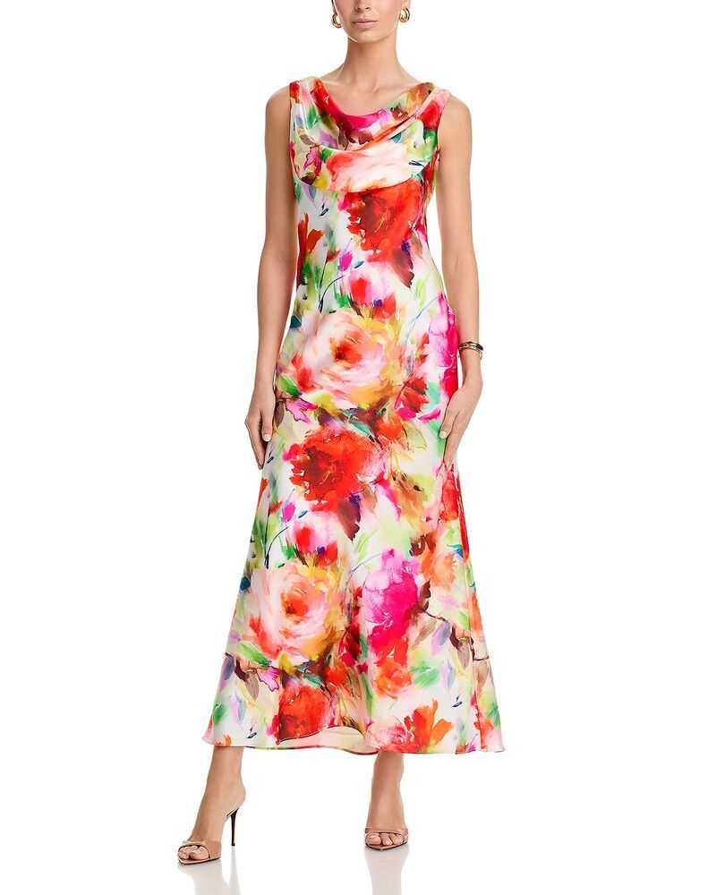 エリザジェイ レディース トップス ワンピース ドレープ Eliza J Drape Neck Gown Multi マルチカラー