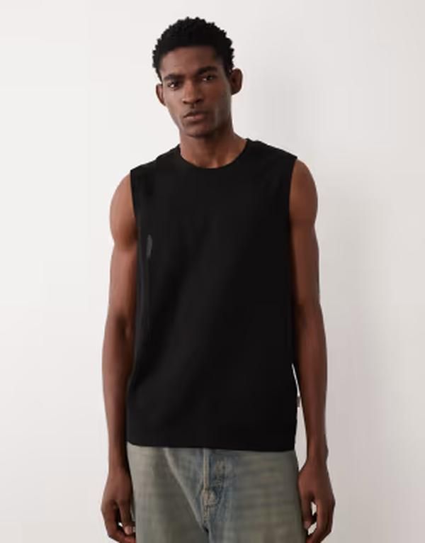 ジャック アンド ジョーンズ メンズ トップス ベスト ニット Jack Jones knitted tank top Black ブラック